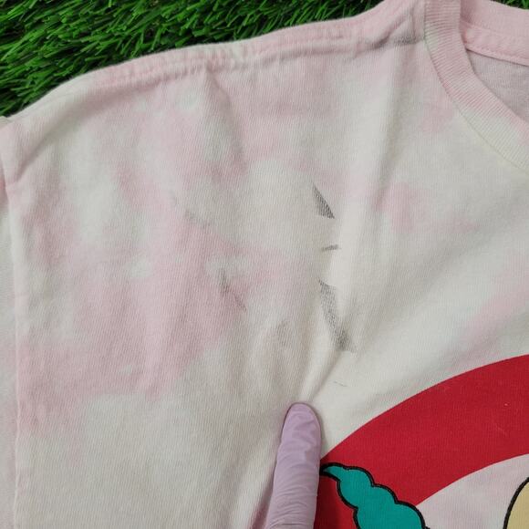 Simpson Krusty-the-Clown Shirt L/XL 22x29 Pink Cartoon Bleached - Picture 9 of 11